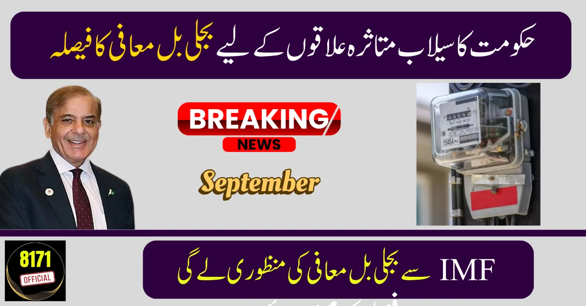 Govt to Seek IMF Nod for One-Month Electricity Bill Exemption in Flood-Hit Areas